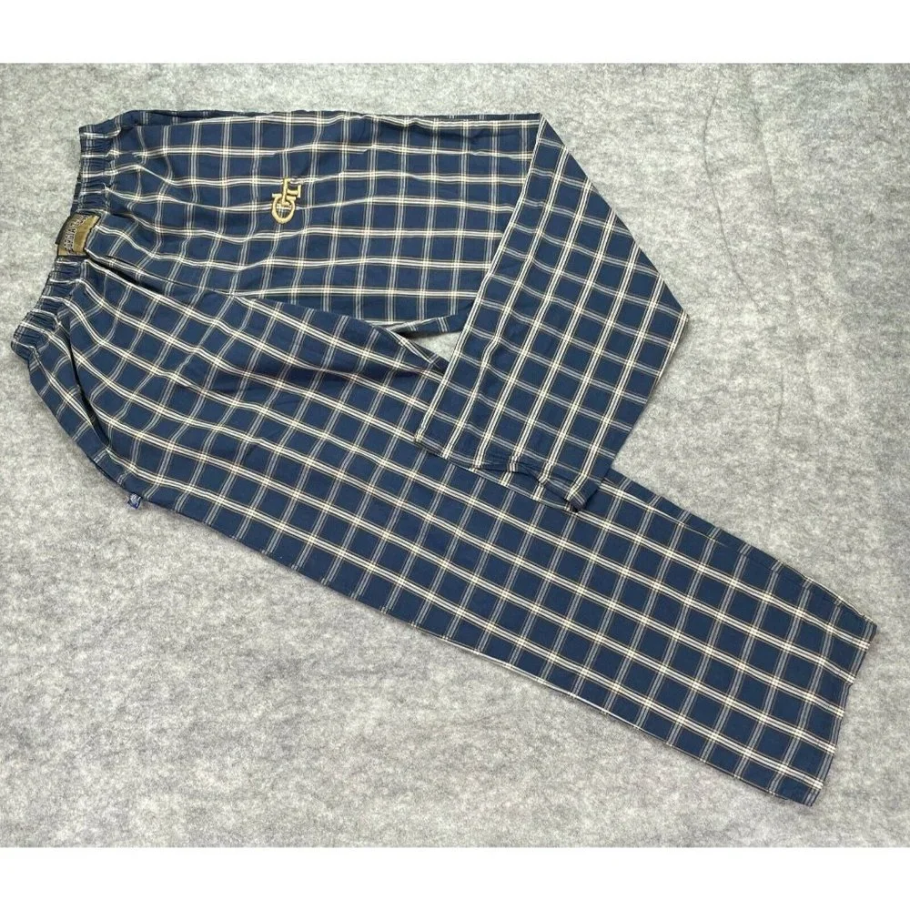 Georgia Tech Yellow Jackets Pajama Pants Men Small Sleepwear Blue Gold Plaid